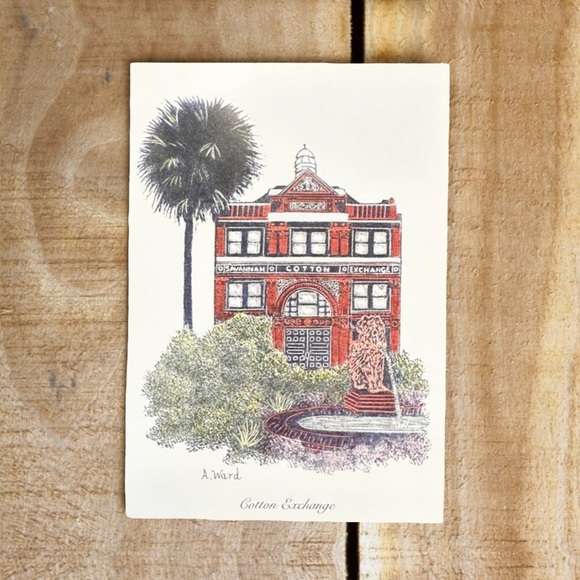 Hand Painted Historical Savannah Georgia Art Card - Picture 2 of 7